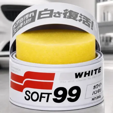 Cera Carnaúba Para Carros Brancos Soft99 White Cleaner 350g
