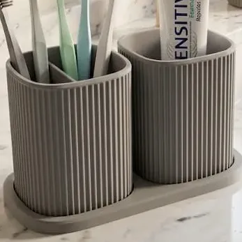 Porta Escova De Dente Organizador Kit Banheiro Creme Dental