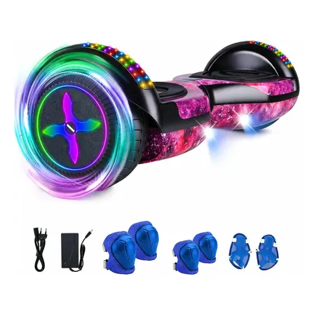 Hoverboard Skate Elétrico Com Led E Bluetooth Alumínio 120kg Violeta