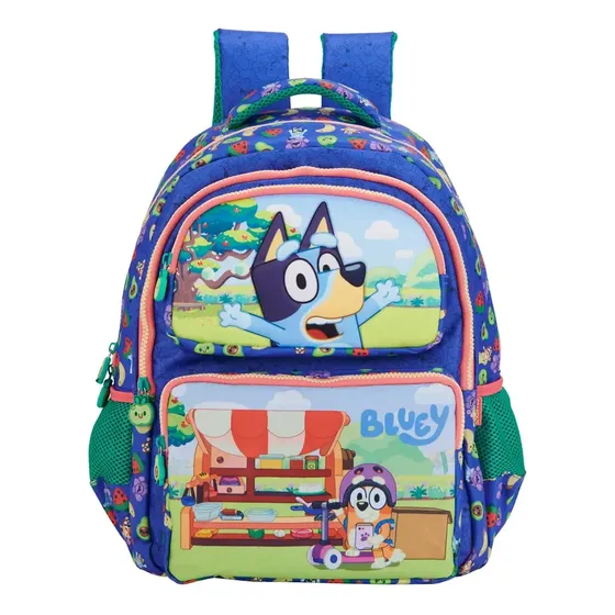 Mochila Escolar Unissex 15562 Bluey Se Azul 40cm Xeryus