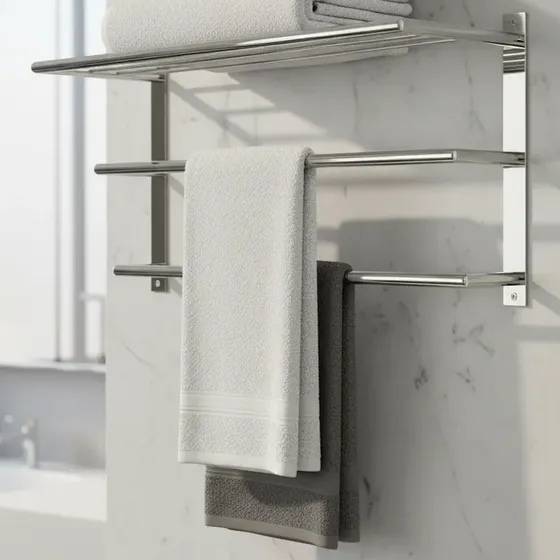 Toalheiro Inox Perfil Inox Banheiro 60cm Polido