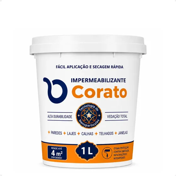 Impermeabilizante Corato 1l Selante Infiltrações Rende 4m2