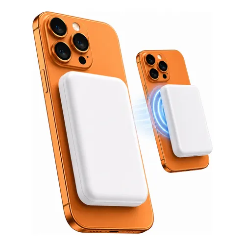 Carregador De Indução 10000mah Magnético Sem Fio Para iPhone Branco