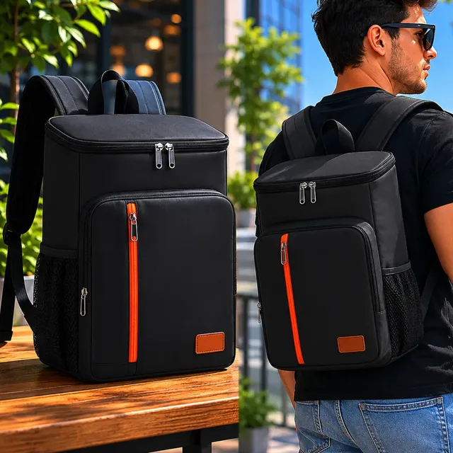 Mochila Bolsa Térmica Cooler Grande Marmita Impermeável Preto