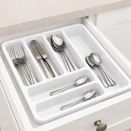 Porta Talheres De Gaveta Com Divisórias Organizador Cozinha Branco