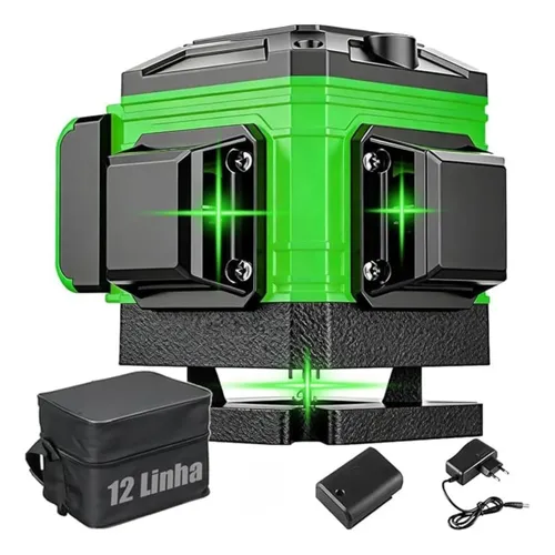 Nível Laser 12 Linhas 360° Profissional Recarregável 40m