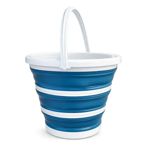 Balde Retratil Dobravel 10l Com Alça Flexivel Para Viagens Azul-marinho