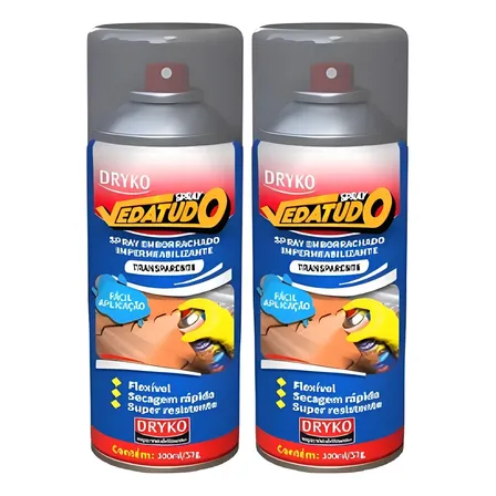 Kit 2 Borracha Líquida Vedatudo Impermeabilizante Spray