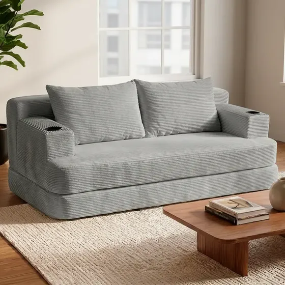 Sofá Cama Nami. 1,50m Xpand Tech Tecido Velourê Cama Inbox