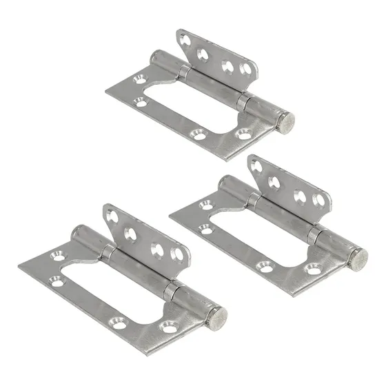 Dobradiça Sobrepor Aço Escovado Com Rolamento 4x3 Kit 3 Uni