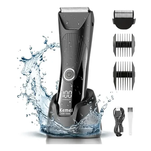 Aparador Pelos Corpo Barbeador Sem Fio Prova D'água Unissex Preto 127/220v