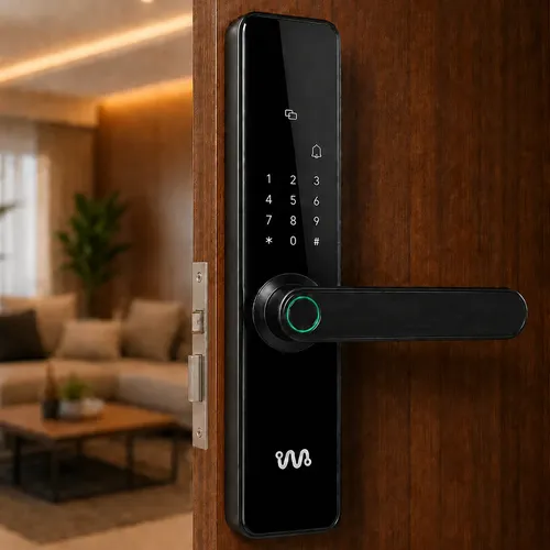 Fechadura Eletronica Digital Grafen Wi-fi Biometrica Senha Preto