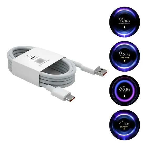 Cabo Usb Tipo C 6a Compatível Xiaomi Redmi Poco 33w/67w/120w