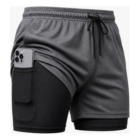 Shorts Dry Fit 2 Em 1 Masculino Térmico Compressão Corrida