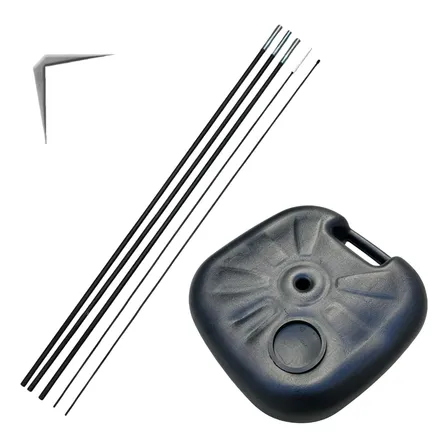Kit Para Wind Banner Arco Balões Bandeira Com Base E Varetas Preto