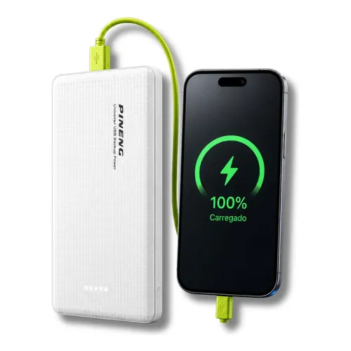 Power Bank Portátil 10000mah Carga Rápida Para Ios Android Branco