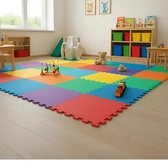 Kit 12 Tatame Infantil 50x50 10mm - Colorido Premium