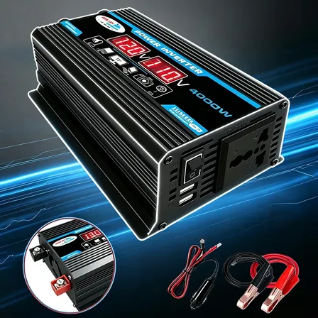 Inversor De Carro Digital 12v-110v Tensão Transformador Usb
