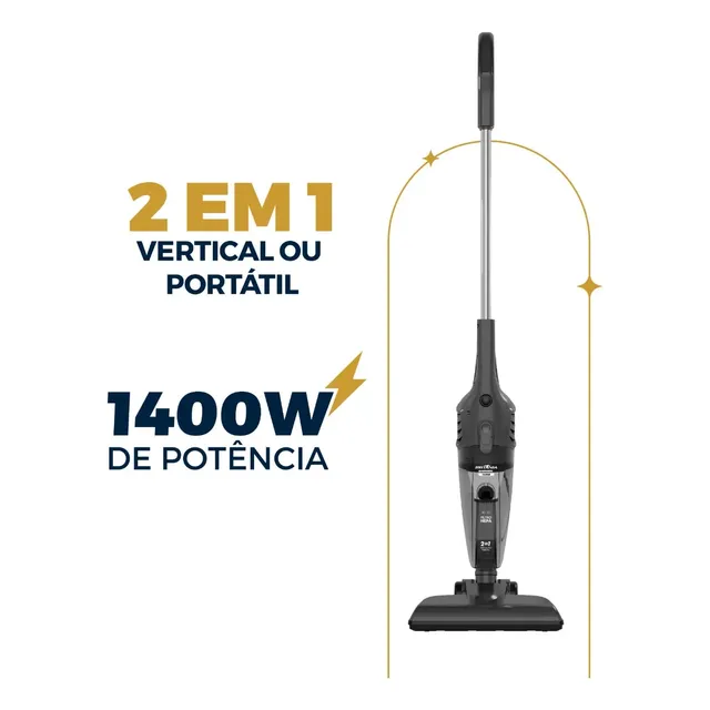 Aspirador Pó Britânia 1400w 2 Em 1 Bas1450c 1l Cinza Cinza 220v