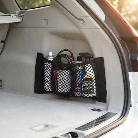 Rede Organizador Porta Malas Carro Elástica Velcro Universal Preto 25x60cm