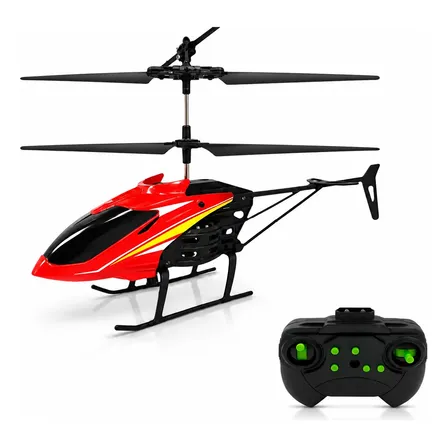 Helicoptero Kinger Com Controle Remoto E Luzes Recarregável Vermelho