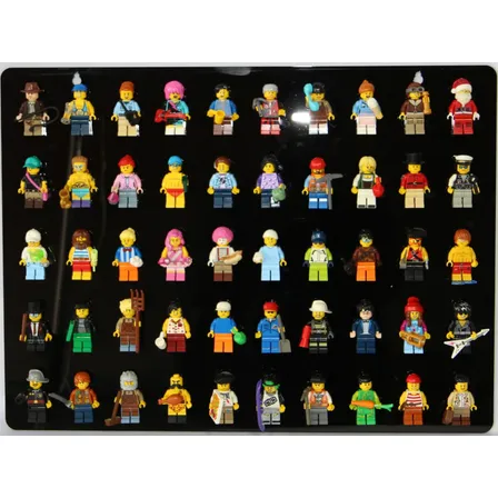 Quadro 50x Minifiguras Para Lego Acrilico Preto 3mm Preto