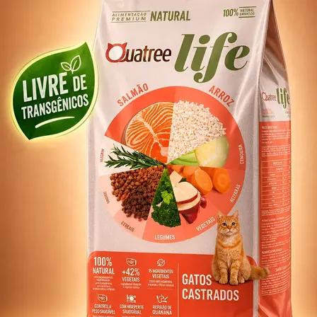 Ração Quatree Life Premium Especial Para Gato Castrado 10kg