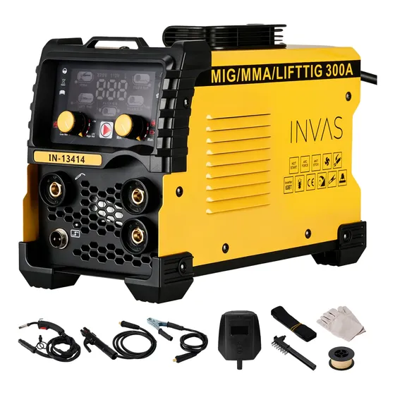Maquina Inversora Solda Mig 300a 3 Em 1 Tig Lift Acessórios