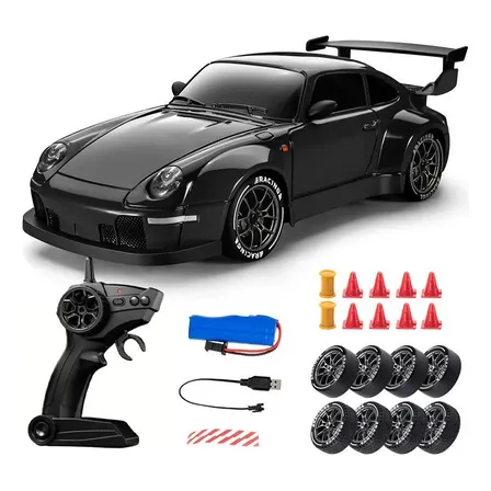Brinquedo Carrinho Controle Remoto Drift 2.4g Menino Preto