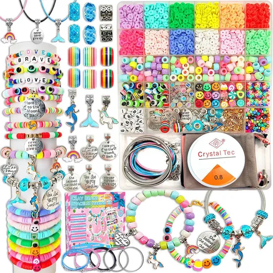 Kit Pingente Pulseiras Miçangas Para Fazer 3400 Pcs Infantil