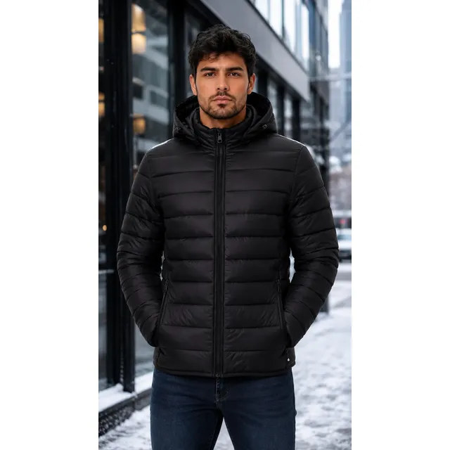 Jaqueta Puffer Impermeável Inverno Masculina Bobojaco Black P Puffer / Bomber
