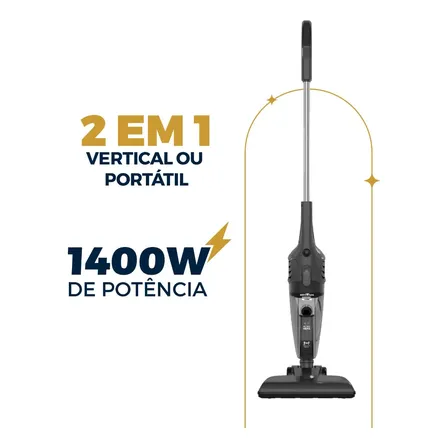 Aspirador Pó Britânia 1400w 2 Em 1 Bas1450c 1l Cinza Cinza 127v