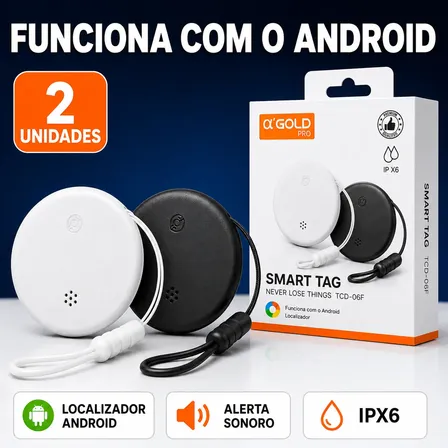 Kit 2 Tags De Rastreamento Localizador Smarttag Android Preto