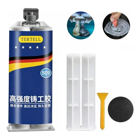 Cola Solda Fria Industrial Cinza Metal Forte 2 Em 1 Ab Epoxi Cinza