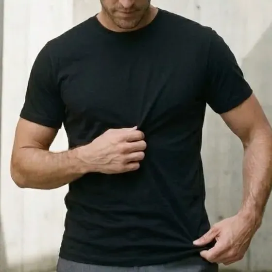 Camiseta Masculina Básica Preta Algodão Mercado Livre Basics