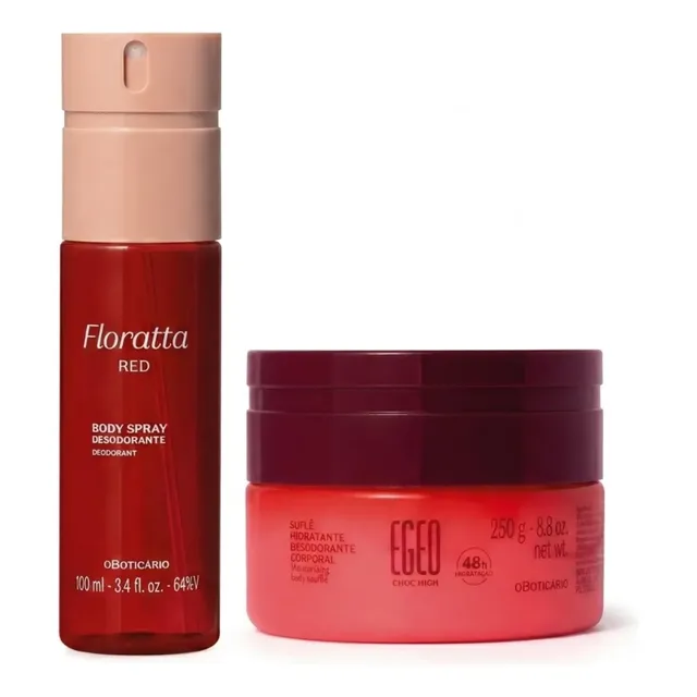 Combo: Floratta Red Body Spray + Egeo Choc High Suflê