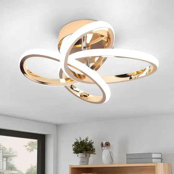 Luminária De Teto Em Forma De Trevo, Dourada/prateada
