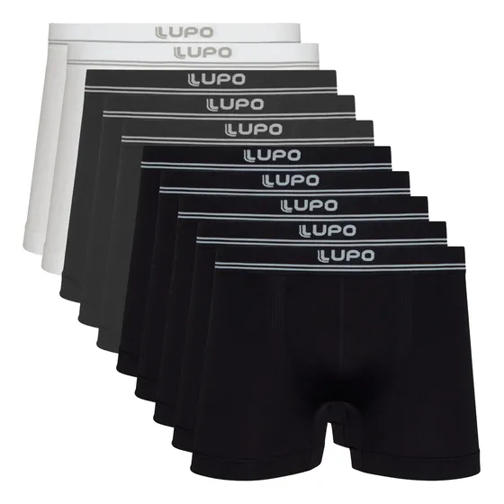 Kit 10 Cuecas Lupo Boxer Poliamida Box Sem Costura Original