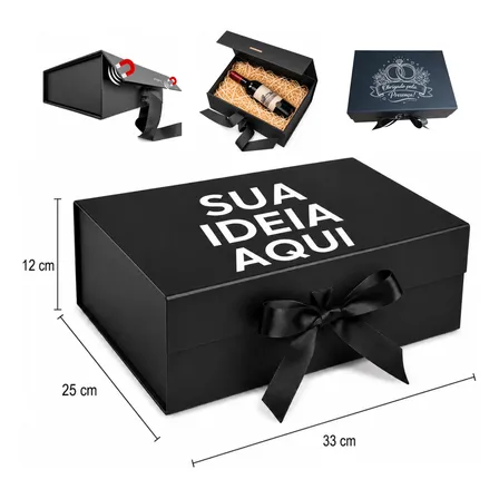 Caixa De Presente Premium Magnética Personalizada 33x25x12