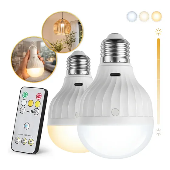 Lâmpada De Emergência Led Recarregável E27 2600mah Bivolt