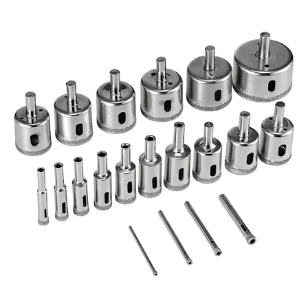 Jogo Com 20 Brocas Diamantadas 6-50mm Vidro Ceramica Piso