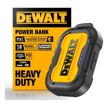 Carregador Portátil Dewalt 10000mah Resistência Ip67 Amarillo