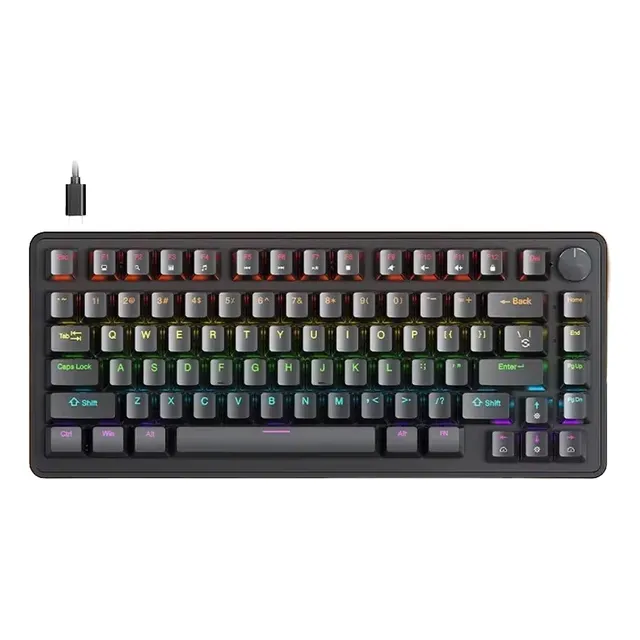 Teclado Mecânico Para Jogos Apayado K82 75% Hot Swap Black-blue Switch Inglês Us