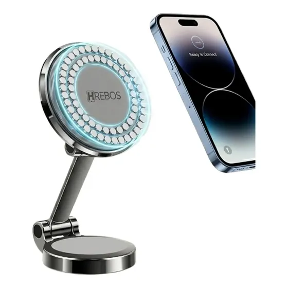 Suporte Celular Carro Magnético Rotativo 360° Ajustável Luxo
