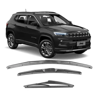 Kit 3x Palheta Limpa Para-brisas Jeep Compass 2017 A 2023