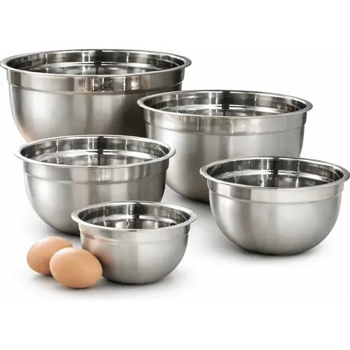 Jogo Com 5 Tigelas Bowl Em Aço Inox Com Gravação De Medidas