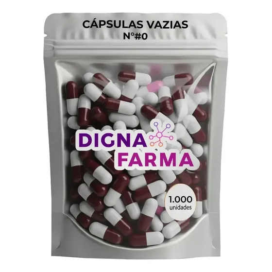 1.000 Cápsulas Vazias De Gelatina Vinho E Branca N° 0
