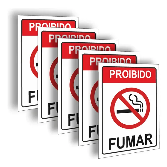 Placa Proibido Fumar 5 Unidades - Lei Federal - Plaquinhas