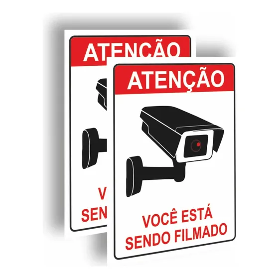 Placa Sinalização Ambiente Monitorado Por Câmeras Plaquinhas