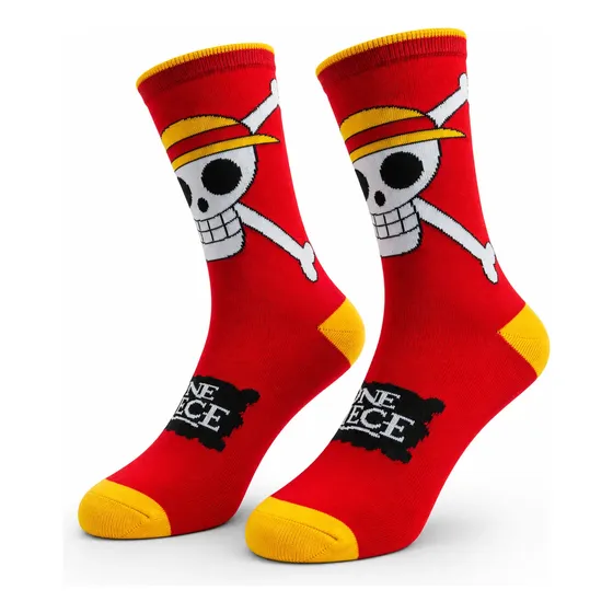 Meias Divertida Cano Alto One Piece Monkey D Luffy Anime